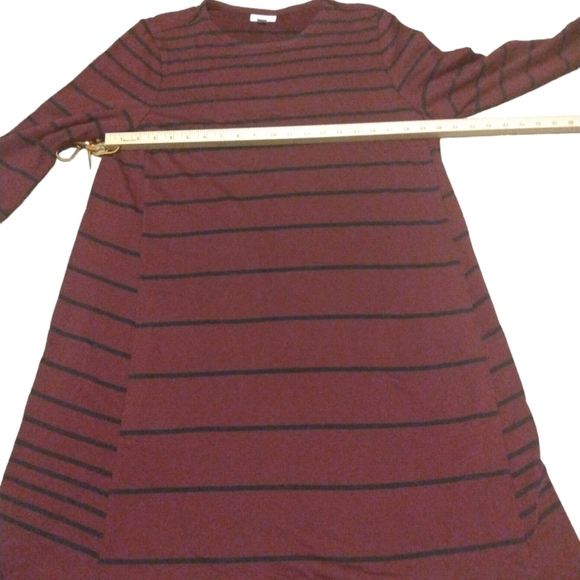 J. Jill Shift Pullover Dress Long Slve Pockets Midi Tunic Swing Striped Casual L - Picture 10 of 12